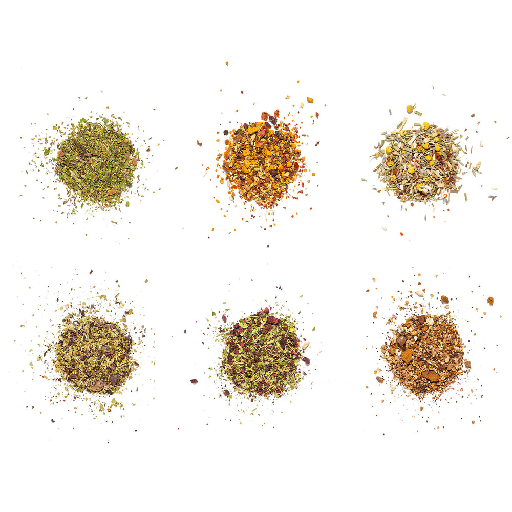
            
                Load image into Gallery viewer, Clover All 6 Blends loose tea adaptogenic herbs for stress
            
        